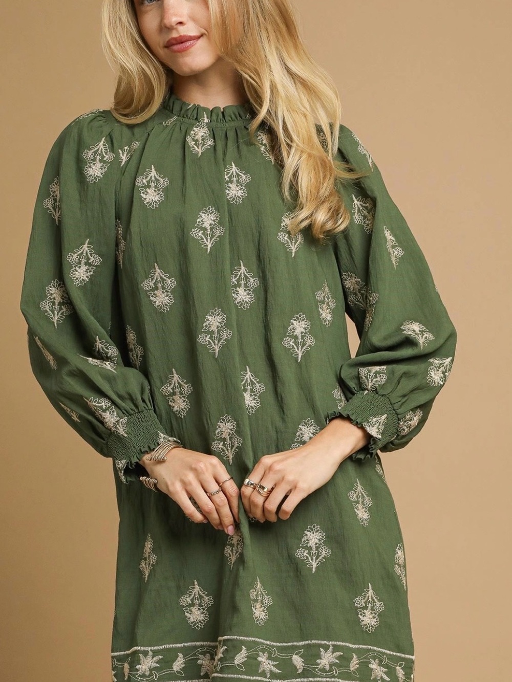 UMGEE Embroidered Long Sleeve Dress
